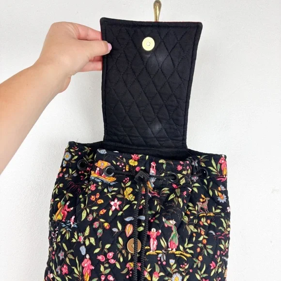 Vintage Vera Bradley Asian Print Quilted Backpack - Picture 6 of 13